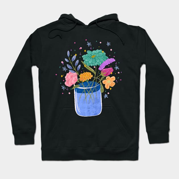 Bright Floral Bouquet Hoodie by Maddyslittlesketchbook